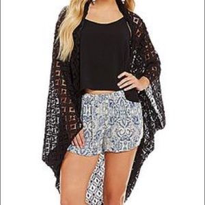 Black lacey kimono cover up tunic